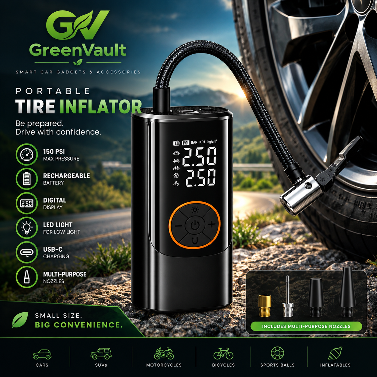 Portable Wireless Tire Inflator
